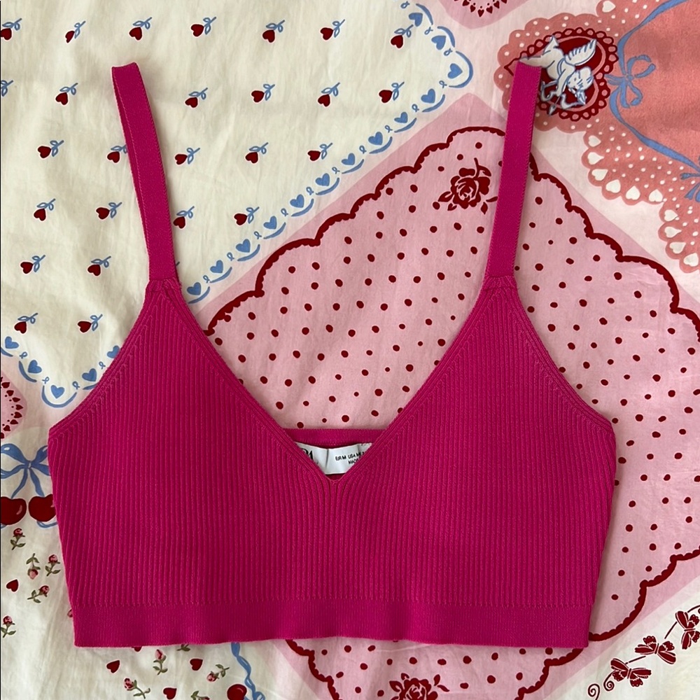 Zara pink crop top